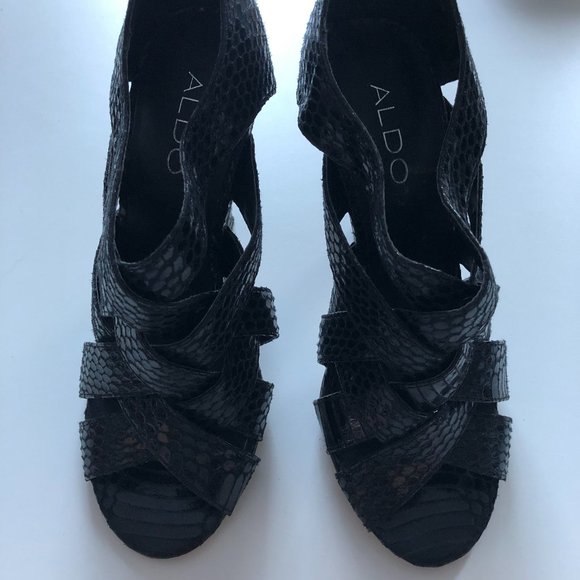 Aldo Patent Snake-Effect Heels - Picture 3 of 6